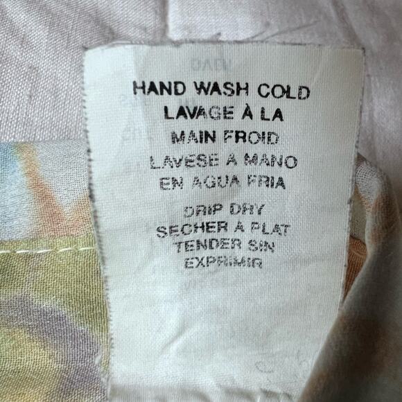 Vintage Opal by Lorraine Wardy Sheer Green Blue & Yellow Artsy Button Down - Med - Picture 6 of 12